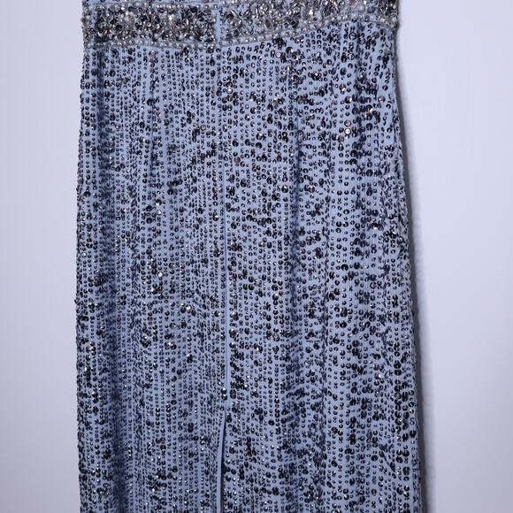 MAC DUGGAL NEW 10839 Sequined Sleeveless Floor LengthDress Slate Blue Women's 8 - Picture 9 of 12